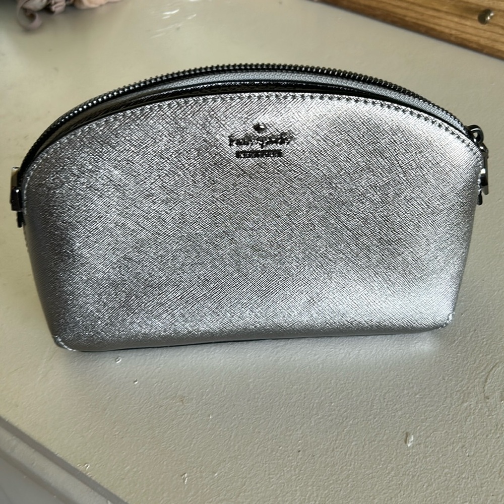 Kate spade dark silver clutch